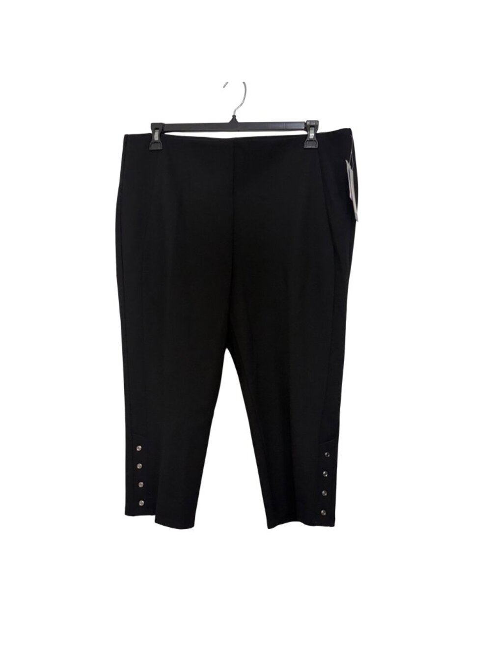 Nygard Slims By Peter Nygard Capri Pants 2X Black Elastic Waist Stretch Pull-On